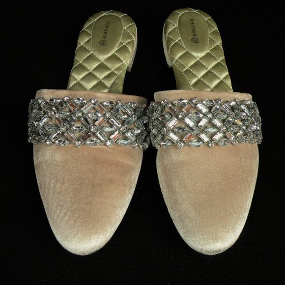 Birdies Shoes Nwob Birdies Songbird Snow Crystal Velvet Mules